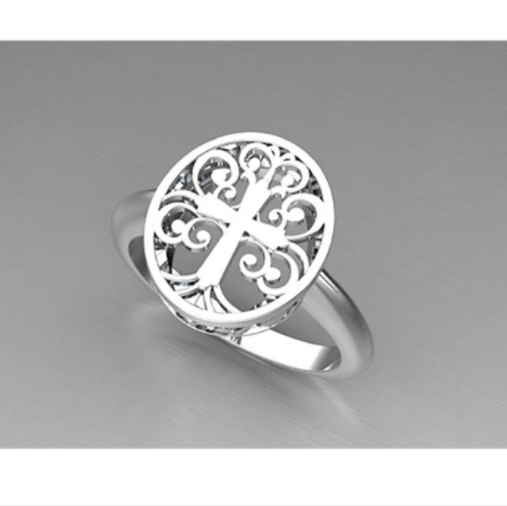 🥰 LIFE ON THE CROSS STERLING SILVER RING